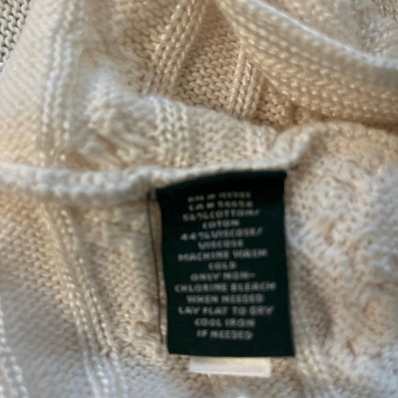 Lauren Ralph Lauren Womens Ivory Open Cardigan Knit size S/M - Picture 13 of 13